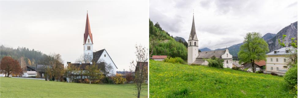 Pfarrkirche Terfens – Ben Raneburger / Pfarrkirche Nikolsdorf – Martin Scherer