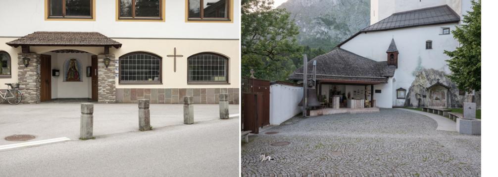 Schulhauskapelle in der ehemaligen Volksschule, Angerberg – Werner Neururer / Schlosshof der Wallfahrtskirche Mariastein – Werner Neururer