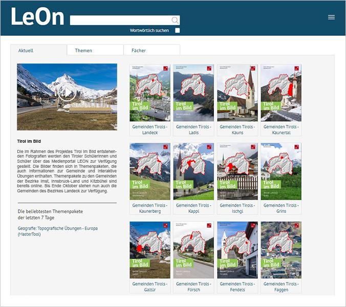 Startseite LEON mit Cover Tirol im Bild