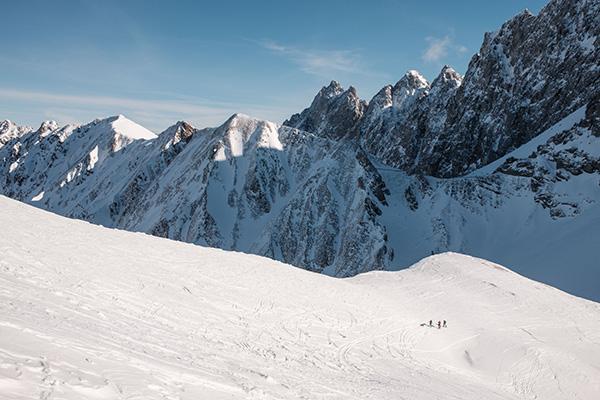Auf dem Weg zum Tschachaun, Blick zum HInterberg und zur Heiterwand